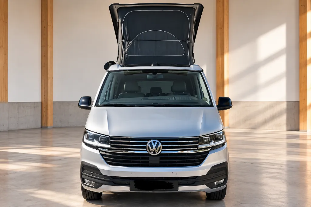 Volkswagen camper au toit levé.webp
